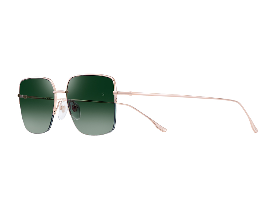 18K Rose Gold Rectangle Sunglasses - LOTOS-SUN-C36R
