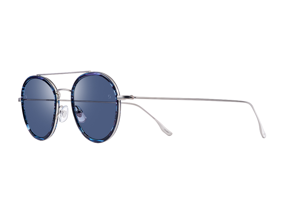 18K White Gold Round Sunglasses - LOTOS-SUN-C46W