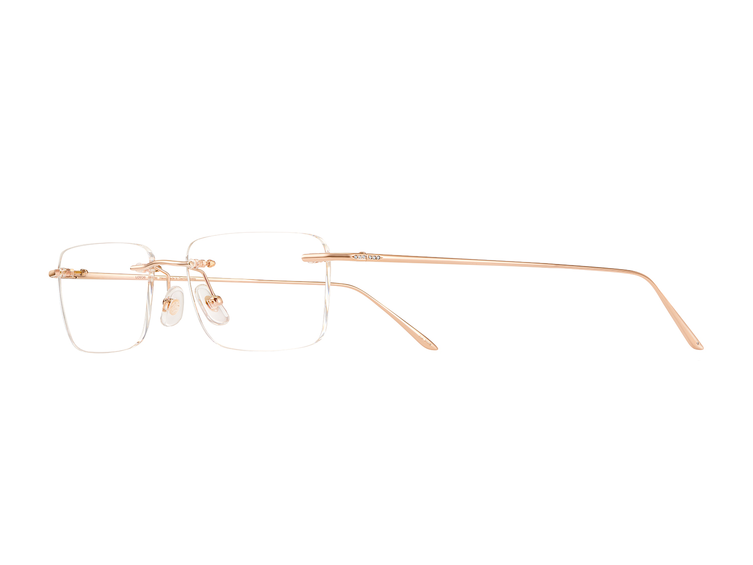 18K玫瑰金長方形光學眼鏡 - LA-25G999RD