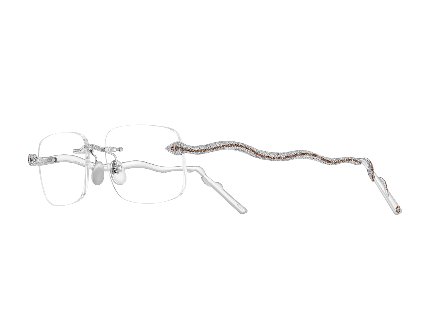 18K白金長方形光學眼鏡 - LA-25P111VWD