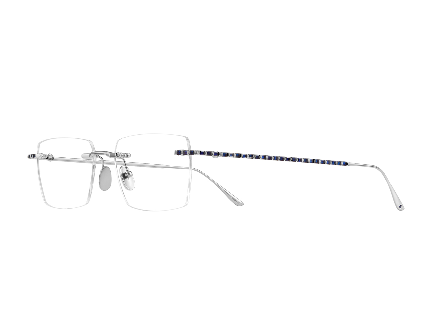 18K白金長方形光學眼鏡 - LA-25E888WS